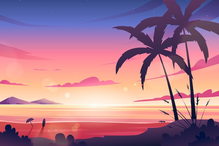 無料Vector グラデーションの夏の背景
