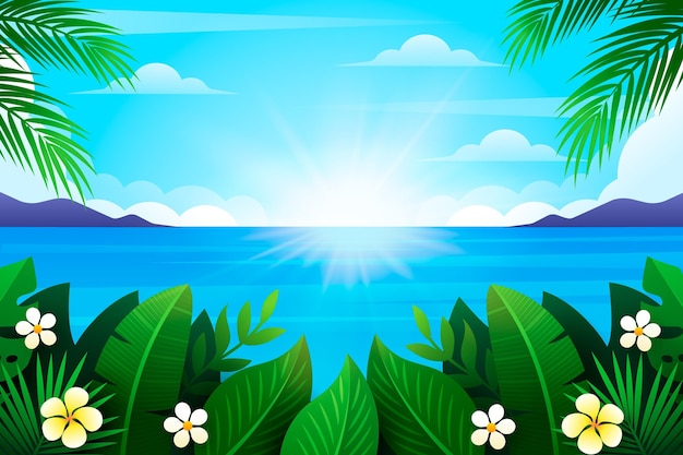 Бесплатное векторное изображение Градиентный летний фон