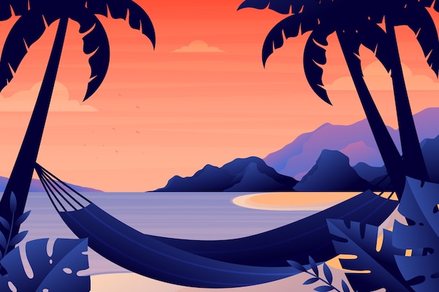 Free vector gradient summer break illustration