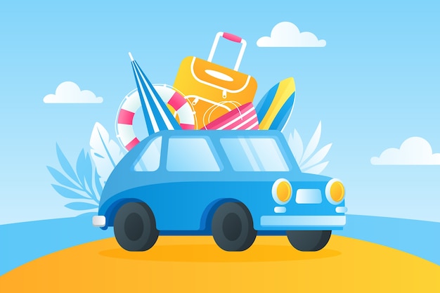 Gradient summer car illustration