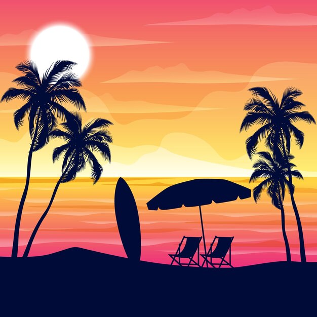 Gradient summer illustration