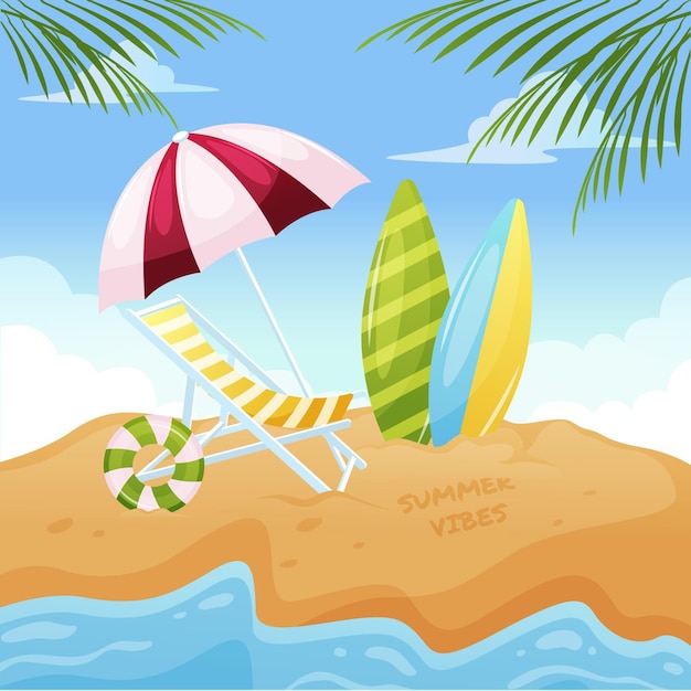 Free vector gradient summer illustration