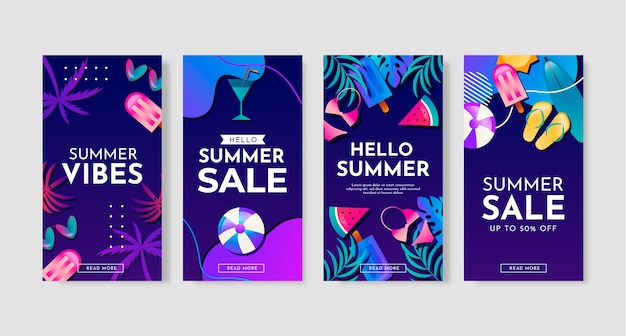 Gradient summer instagram stories collection