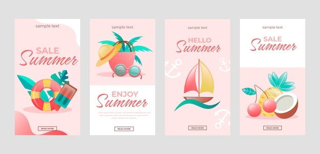 Gradient summer instagram story collection