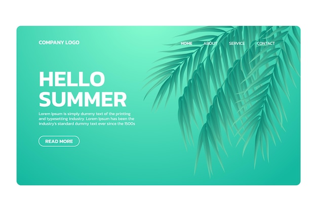 Gradient summer landing page template