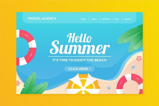 Gradient summer landing page template