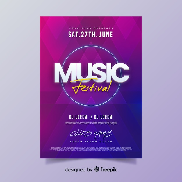 Gradient summer music festival poster