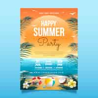 Free vector gradient summer party poster invitation