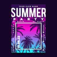 Free vector gradient summer party poster template