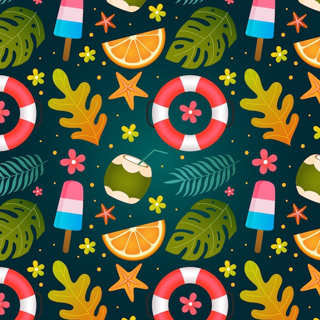 Free vector gradient summer pattern design