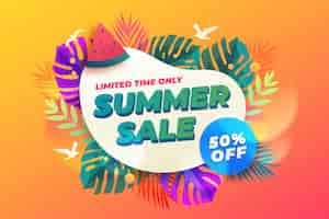 Бесплатное векторное изображение Градиентная летняя распродажа иллюстрация