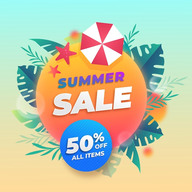 Free vector gradient summer sale illustration