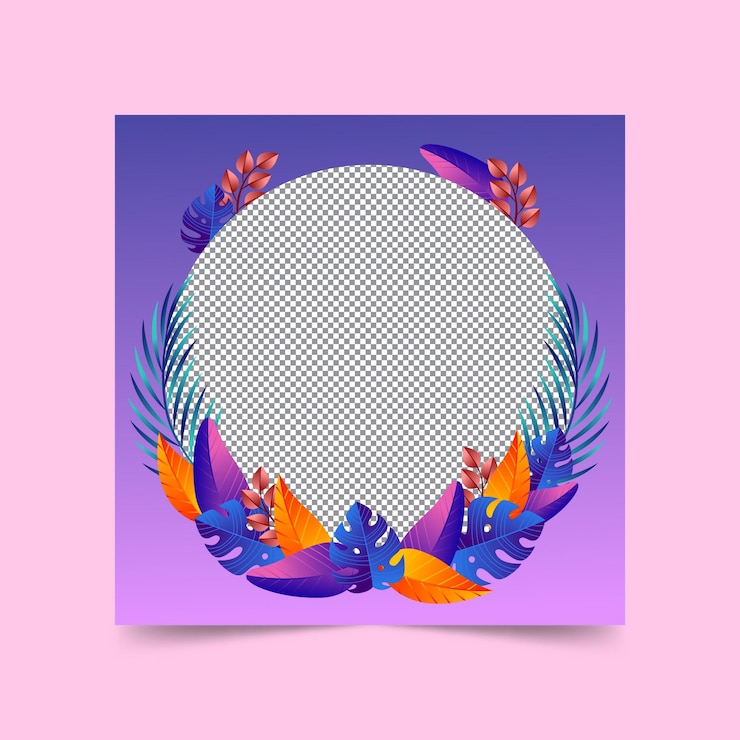 Free Vector gradient summer social media frame template