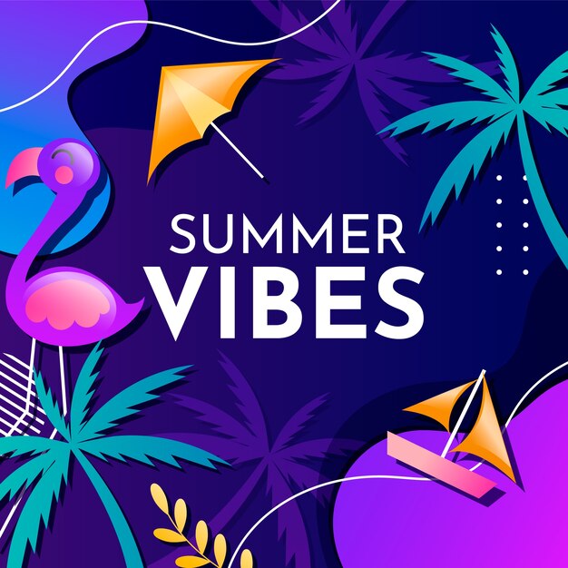 Gradient summer vibes illustration