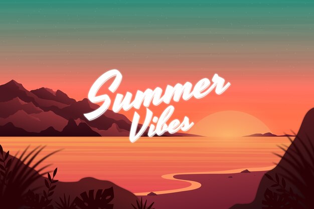 Gradient summer vibes illustration