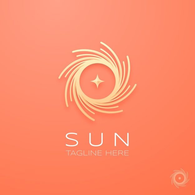 Шаблон логотипа градиентного солнца