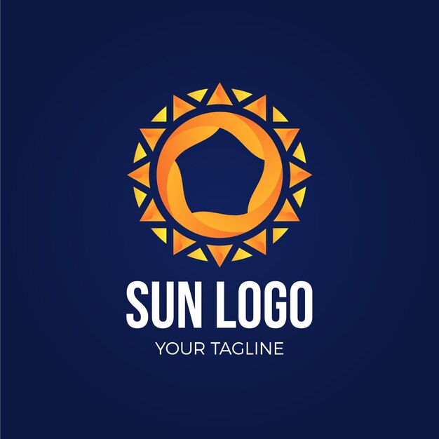 Gradient sun logo template