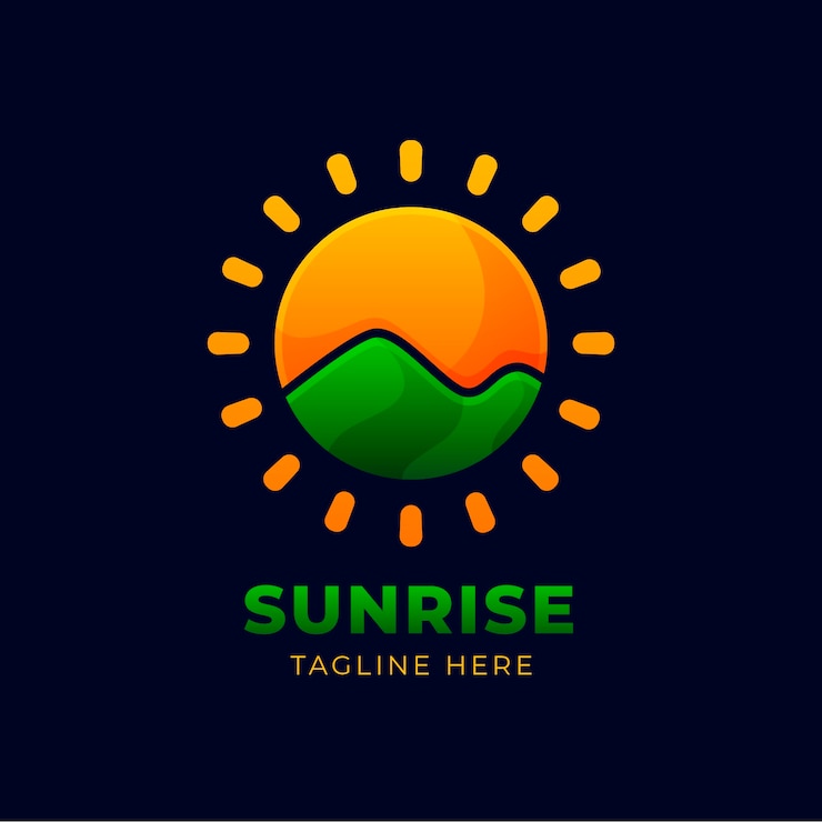 Free Vector gradient sunrise logo template