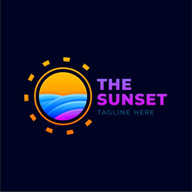 Gradient sunset logo template