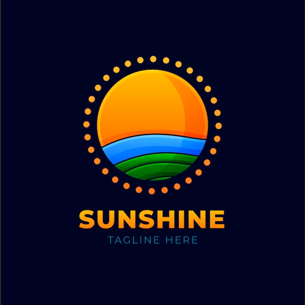 Free vector gradient sunshine logo template