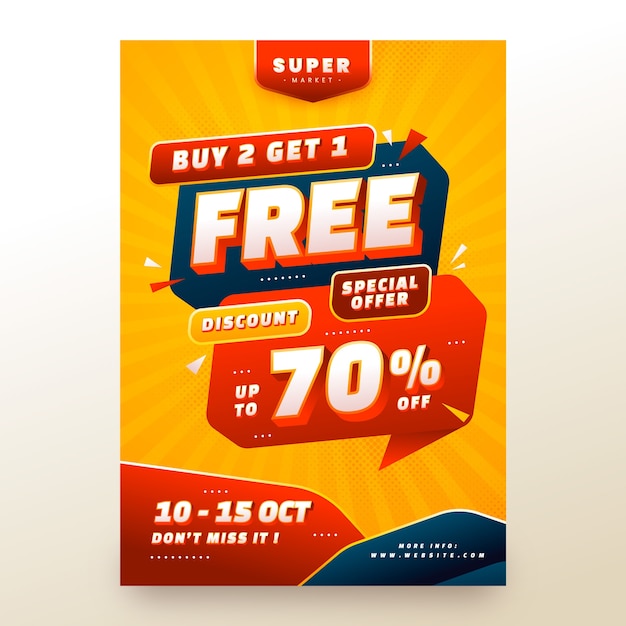 Gradient supermarket flyer template