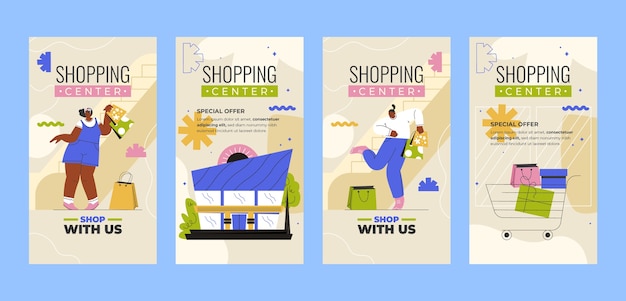 Шаблон рассказов instagram о продаже супермаркета градиента