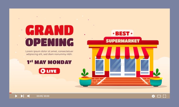 Free vector gradient supermarket youtube thumbnail