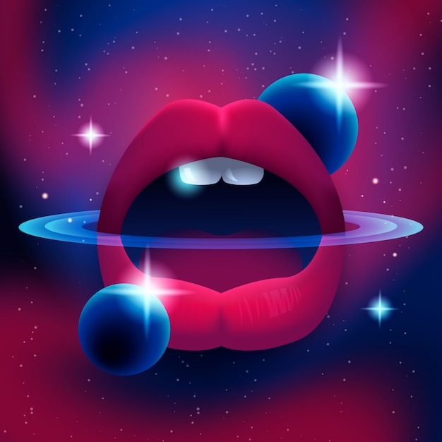 Free vector gradient surrealist galaxy illustration