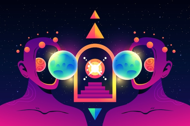 Free vector gradient surrealist galaxy illustration