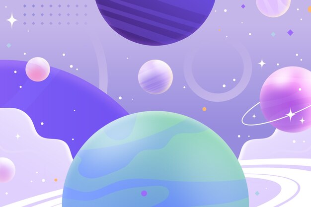 Gradient surrealist galaxy illustration