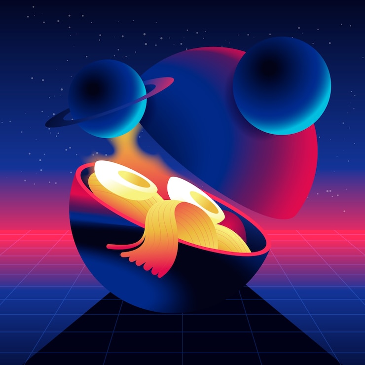 무료 Vector 그라데이션 초현실주의 은하 그림