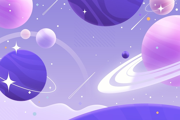 Gradient surrealist galaxy illustration