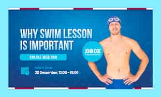 Vettore gratuito webinar di lezioni di nuoto in gradiente