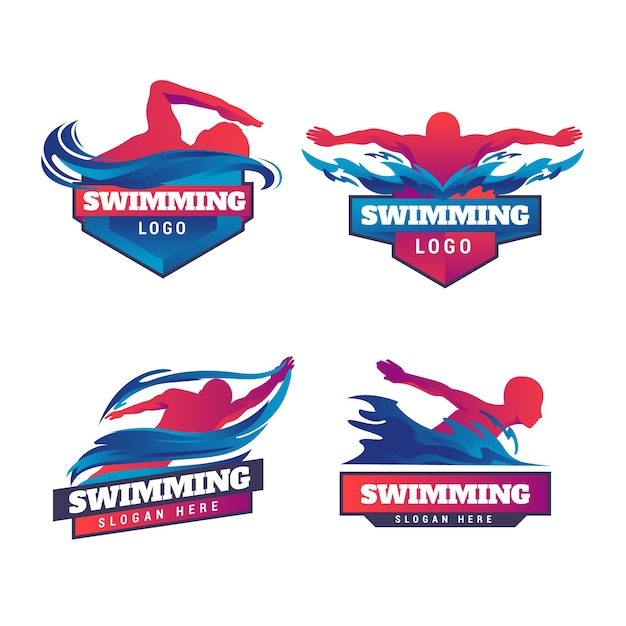 Шаблон логотипа градиентного плавания