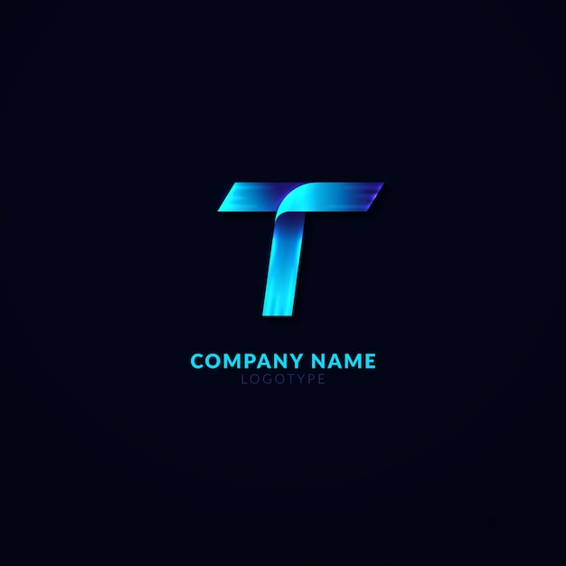 Логотип градиентной буквы t