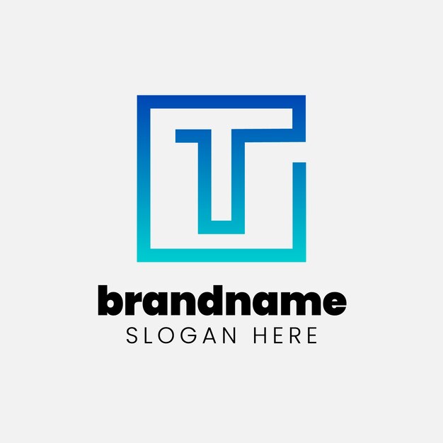 Gradient t logo design template