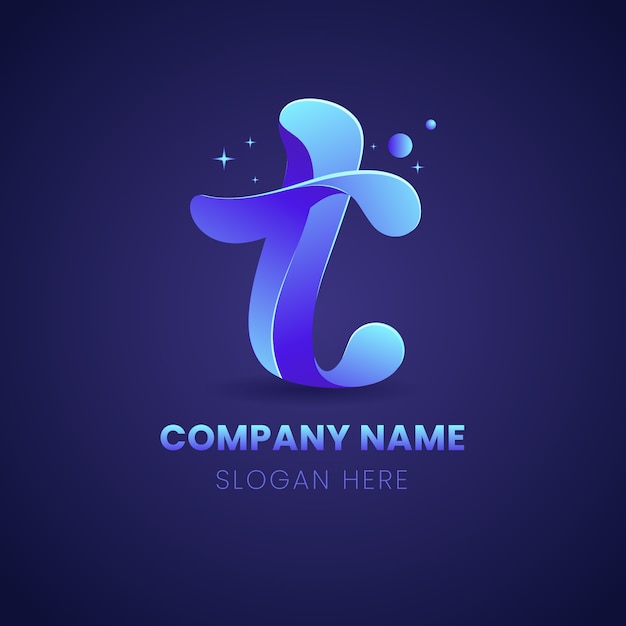 Free vector gradient t logo template