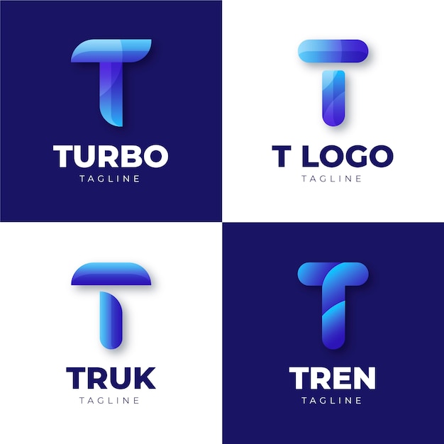 Gradient t logo template