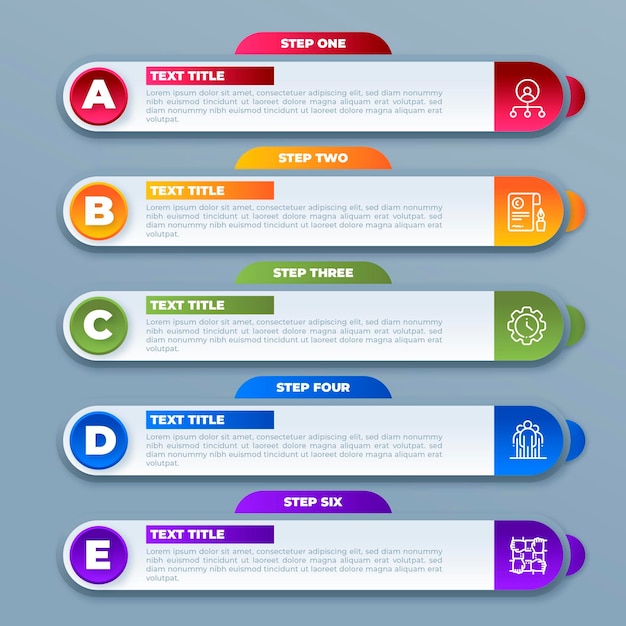 Gradient table of contents infographic