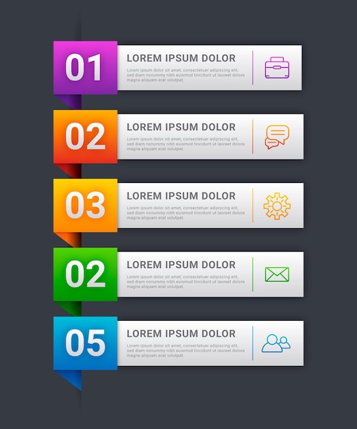 Free vector gradient table of contents infographic