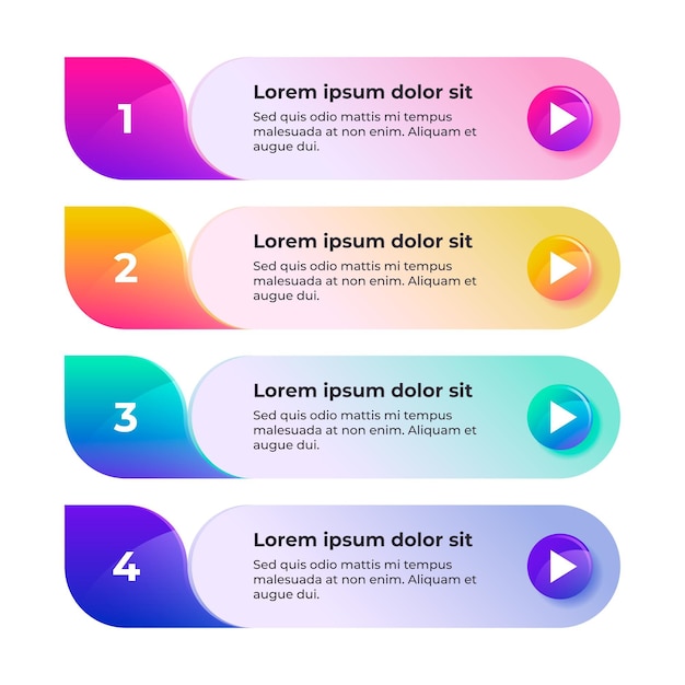 Gradient table of contents infographic