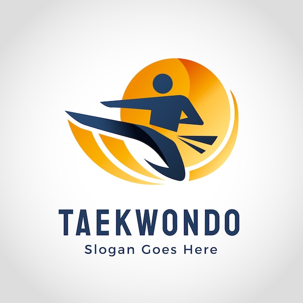 Шаблон дизайна логотипа градиентного тхэквондо