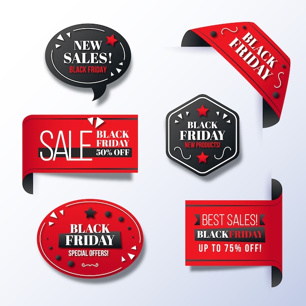 Gradient tag banner illustration for black friday sales