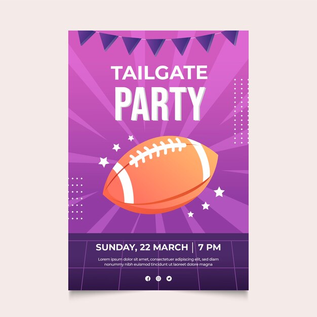 Gradient tailgate party flyer template