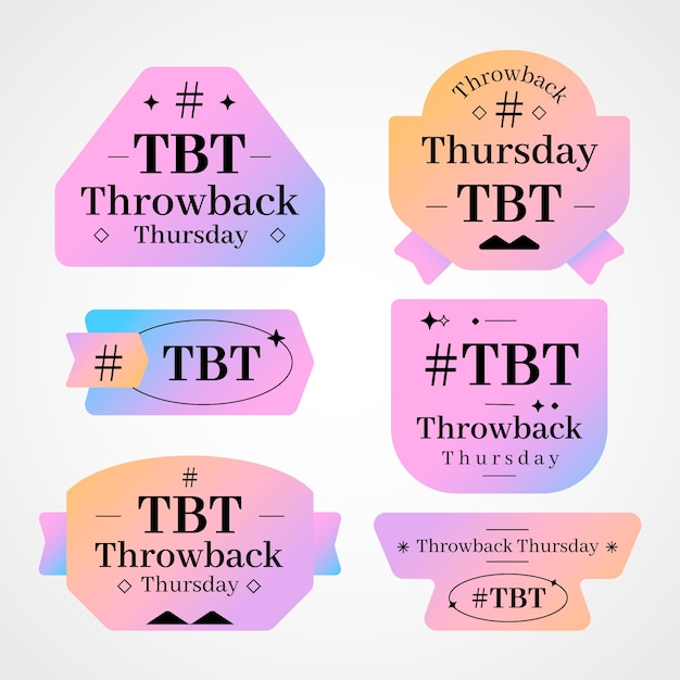 Free vector gradient tbt label collection