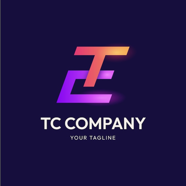 그라데이션 tc 로고 디자인