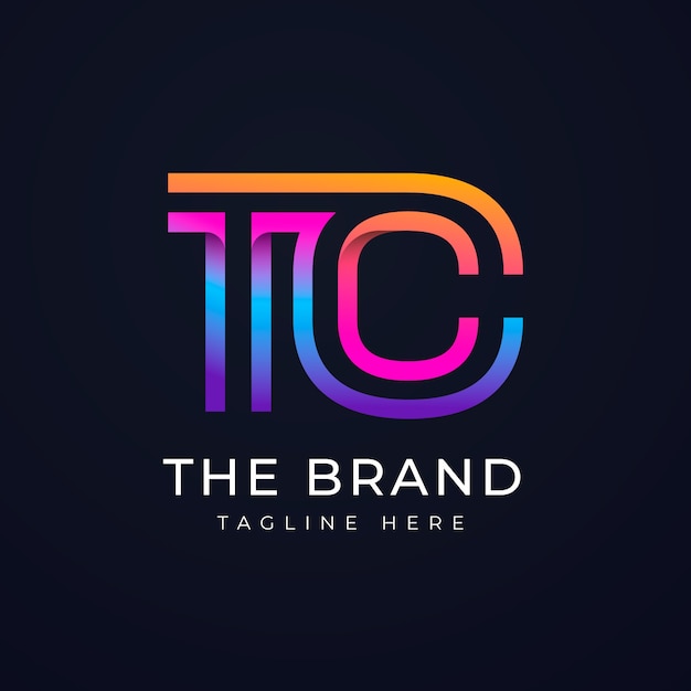 Free vector gradient tc logo design