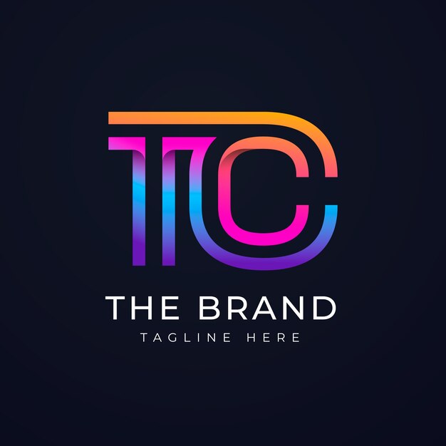 Gradient tc logo design