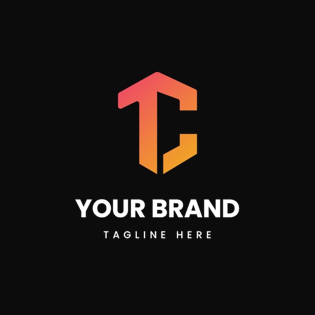 Free vector gradient tc logo template