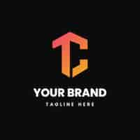 Free vector gradient tc logo template